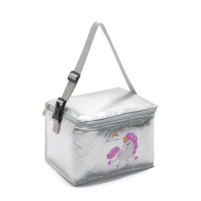 Koeltas Zilver Lunchbox Eenhoorn 6 L