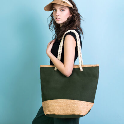 Art of Polo Canvas Strandtas Shopper Riet Groen