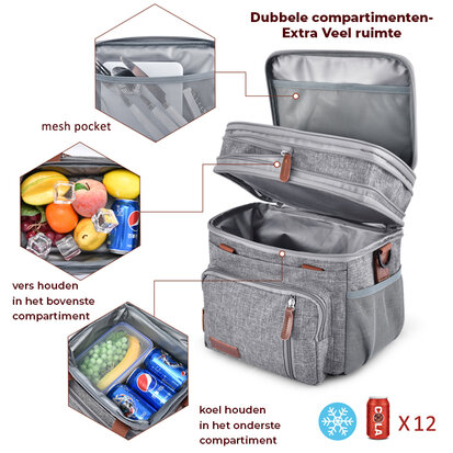 Koeltas Lunchbox 15 L Grijs