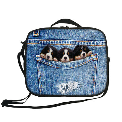 For U Designed Koeltas Jeans Puppies Lunchbox