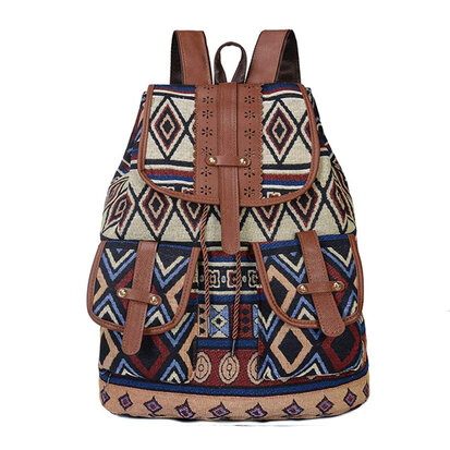 Rugzak Canvas Aztec Hippie Canvas Schooltas - reitontassen