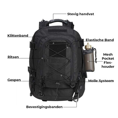 Army Rugzak Black Expandable 52 L