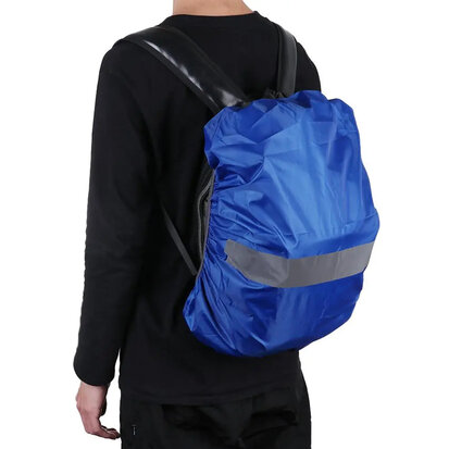 Rugzak Regenhoes Reflecterend 20L Blauw