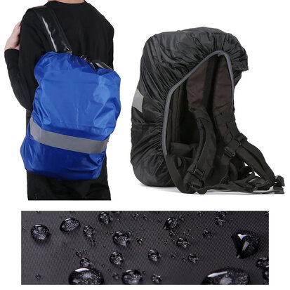 Rugzak Regenhoes Reflecterend 35L Blauw