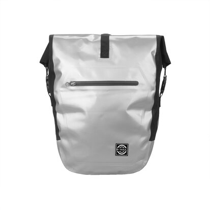 Rolltop Fietstas Waterdichte Shopper 22L Zilver