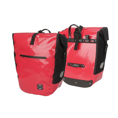 Rolltop Fietstas Waterdichte Shopper 22L Rood