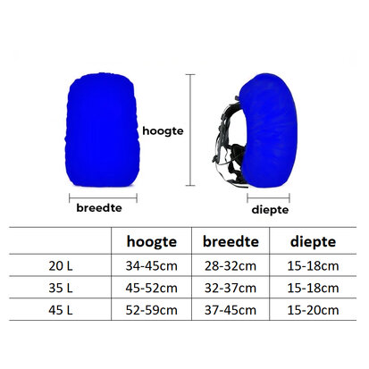 Rugzak Regenhoes Reflecterend 20L Groen