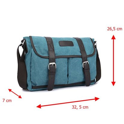 Canvas Messengerbag Masherbrum Blauw