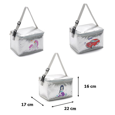 Koeltas Zilver Lunchbox Eenhoorn 6 L