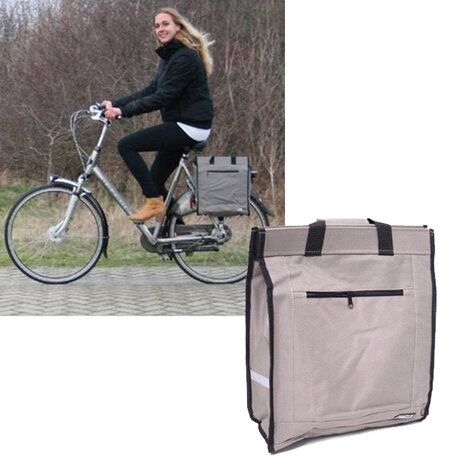 Lastpak Fietstas Shopper Grijs 20L + Regenhoes