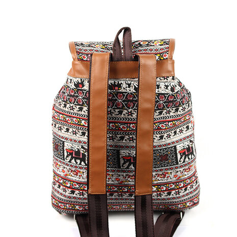 Oneerlijkheid Suradam Nucleair Rugzak Canvas Aztec Print Rugtas Hippie Canvas Schooltas - reitontassen