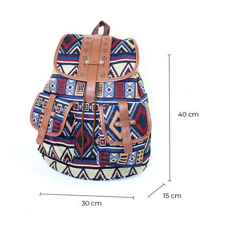 Oneerlijkheid Suradam Nucleair Rugzak Canvas Aztec Print Rugtas Hippie Canvas Schooltas - reitontassen