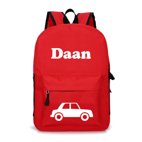 Rugzak met Naam Auto Rood