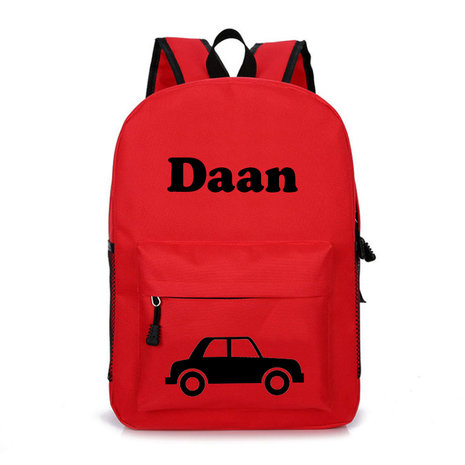 Rugzak met Naam Auto Rood