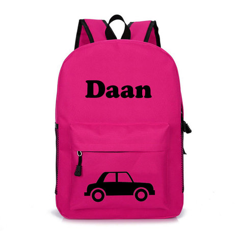 Rugzak met Naam Auto Roze