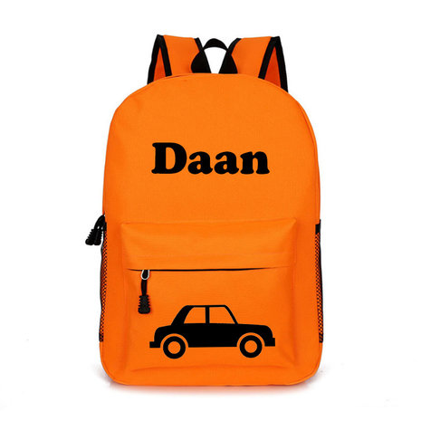 Rugzak met Naam Auto Oranje