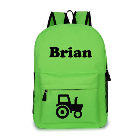 Rugzak met Naam Tractor Groen