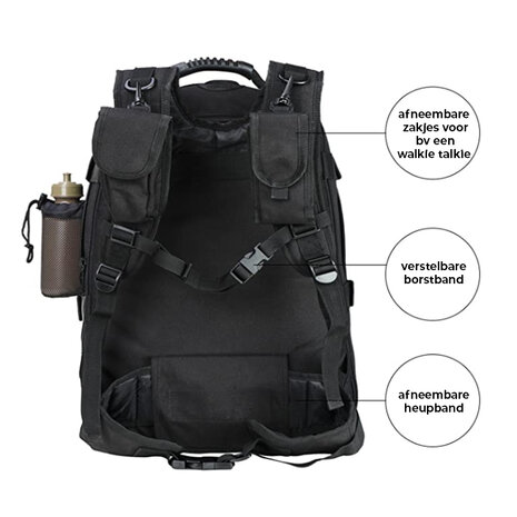 Army Rugzak Black Expandable 52 L