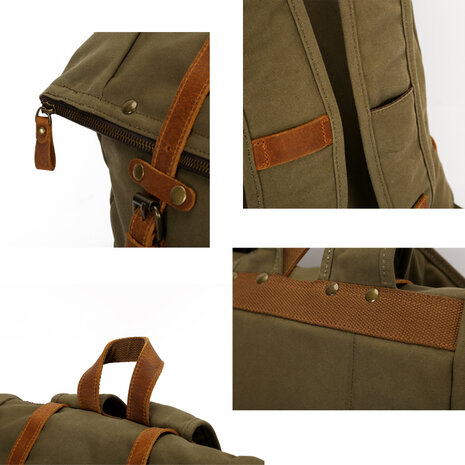 Vintage Canvas Rugzak Rolltop Alster