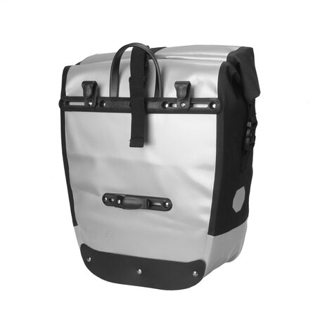 Rolltop Fietstas Waterdichte Shopper 22L Zilver