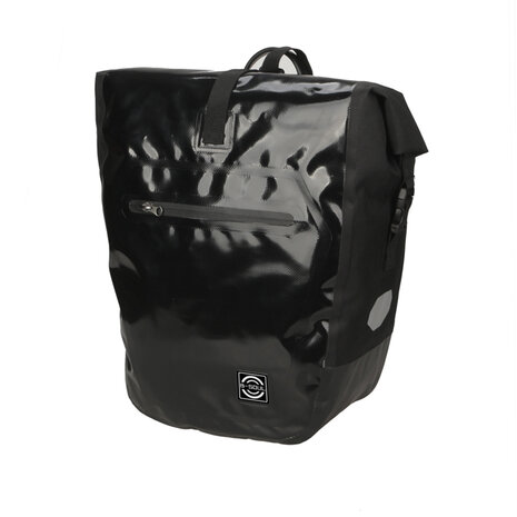 Rolltop Fietstas Waterdichte Shopper 22L Zwart