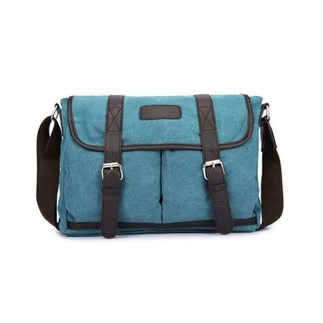 Canvas Messengerbag Masherbrum Blauw