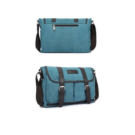 Canvas Messengerbag Masherbrum Blauw