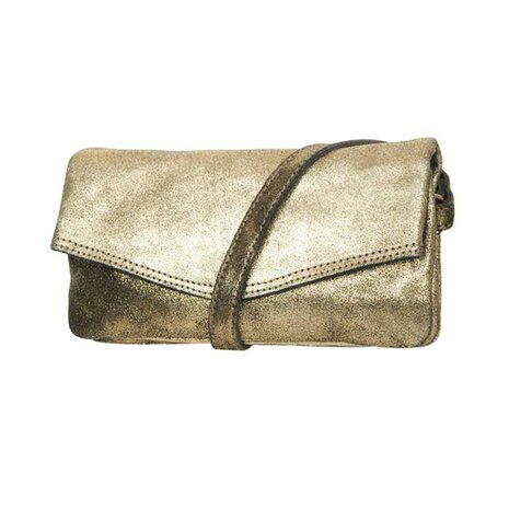 SOHO New York Linn Clutch Goud Echt Leder