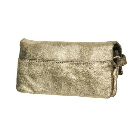 SOHO New York Linn Clutch Goud Echt Leder