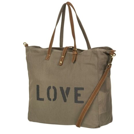 LIV Canvas Love Shopper Grijs