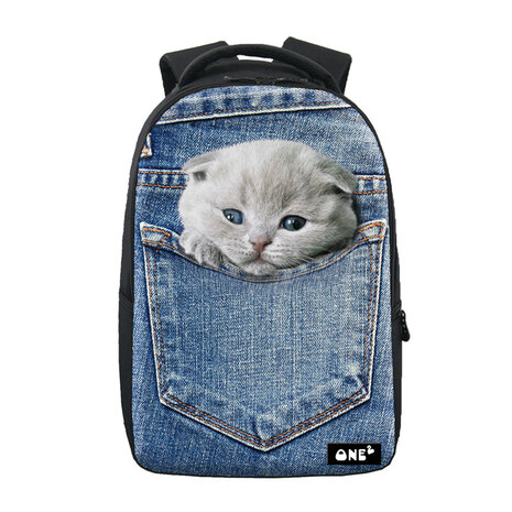 Rugzak One2 Jeans Grijze Kitten